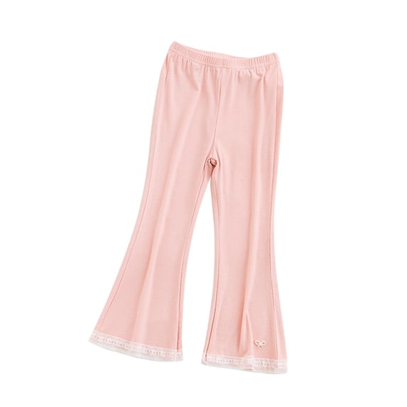 Kovlvoll Newborn Baby Clothes Girl Pants Bell Bottom Elastic Waist Solid Color Thin Comfy Casual Flare Pant