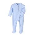 thumbnail image 1 of Kovlvoll Newborn Baby Clothes Rompers Cotton Solid Color Long Sleeve Zipper Comfy Infant Jumpsuits with Pockets, 1 of 3