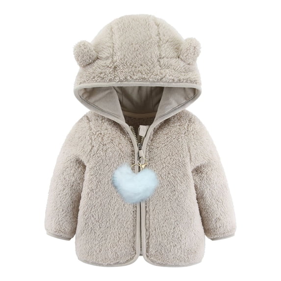 Kovlvoll Newborn Baby Clothes Zip up Hooded Jackets Long Sleeve Fuzzy Warm Winter Unisex Little Girls Boys Coats