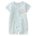 thumbnail image 1 of Kovlvoll Newborn Baby Girls Boys Clothes Pajamas Rompers Button up Short Sleeve Crewneck Comfy Loungewear Jumpsuit, 1 of 3