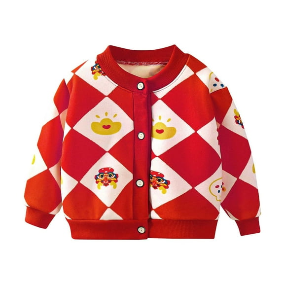 Kovlvoll Newborn Baby Girls Knitted Sweater Crew Neck Open Front Cardigan Infant Plush Thickened Fall Winter Warm Tops