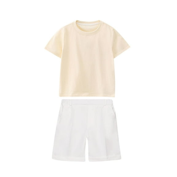 Kovlvoll Newborn Boys Girls Clothes Summer Sets Loose Casual Round Neck Short Sleeve T-Shirt with Shorts 2 Piece Outfits