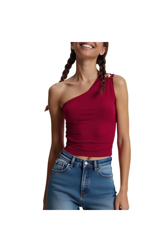 Off the Shoulder Tops for Women Sleeveless Stretch Slim Fitted Crop Top Lightweight Thin Streetwear Going out Tops