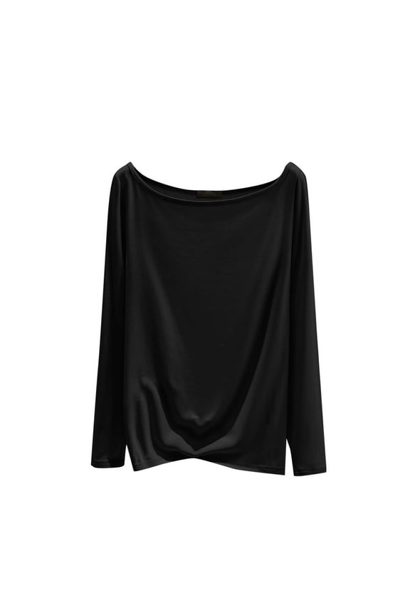 Pajama Tops for Women Crewneck Long Sleeve Shirts Lightweight Casual Comfy Sleepwear Undershirts Top