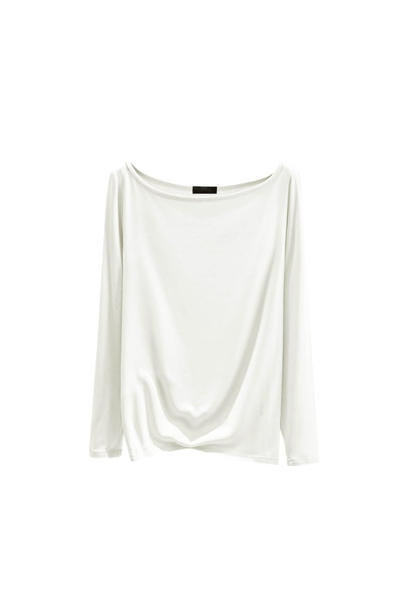 Pajama Tops for Women Crewneck Long Sleeve Shirts Lightweight Casual Comfy Sleepwear Undershirts Top