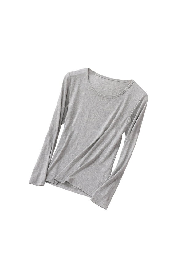 Pajamas Tops for Women Crewneck Long Sleeve Lightweight Thin Base Layer Shirts Comfy Homewear Sleepwear T-Shirt Top