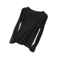 thumbnail image 1 of Kovlvoll Pajamas Tops for Women Crewneck Long Sleeve Lightweight Thin Base Layer Shirts Comfy Homewear Sleepwear T-Shirt Top, 1 of 6