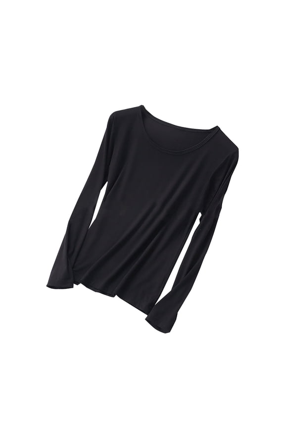 Pajamas Tops for Women Crewneck Long Sleeve Lightweight Thin Base Layer Shirts Comfy Homewear Sleepwear T-Shirt Top