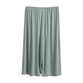 thumbnail image 1 of Kovlvoll Plus Size Capris for Women Wide Leg Elastic Waist Solid Color Loose Comfy Home Pajamas Pants, 1 of 5