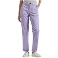 thumbnail image 1 of Kovlvoll Plus Size Cargo Pants for Women Button High Waisted Business Casual Straight Leg Trousers with Pockets, 1 of 7