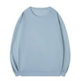 thumbnail image 1 of Kovlvoll Plus Size Crewneck Sweatshirts for Men Long Sleeve Tops Loose Casual Basic Tees Fall Oversized Pullover Top, 1 of 6