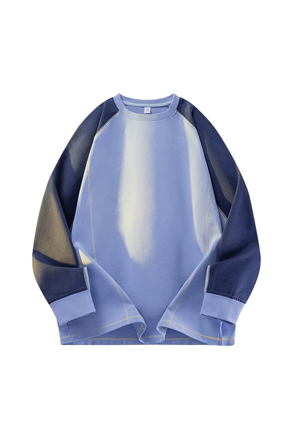 Plus Size Crewneck Sweatshirts for Men Loose Casual Long Sleeve Oversized Sweatshirt Fall Workout Basic Tee Tops