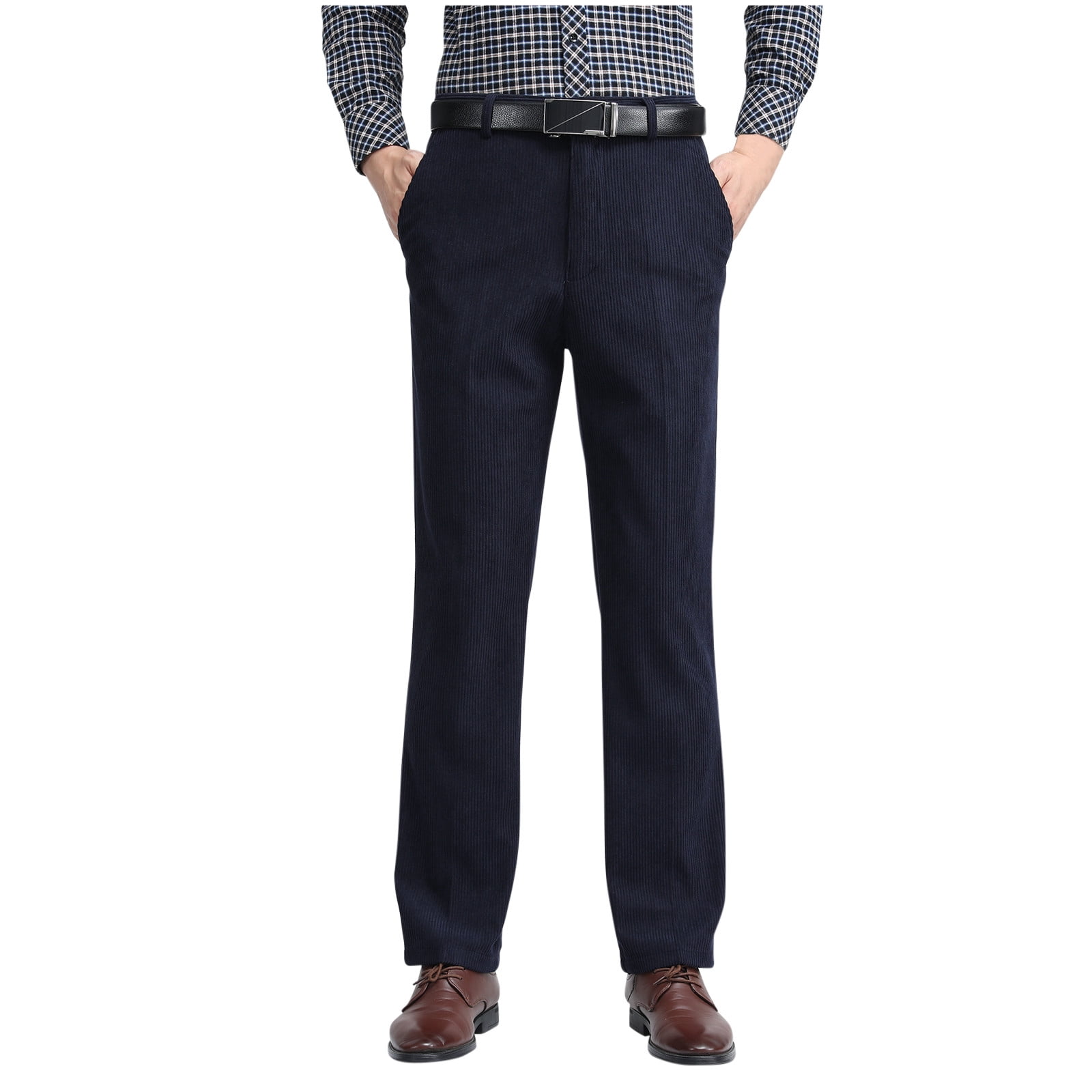 Kovlvoll Plus Size Pants for Men Corduroy Business Casual Pant Straight ...