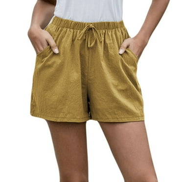 Kovlvoll Plus Size Shorts for Women Loose Wide Leg High Waist Pants Summer Casual Cotton Linen Comfy Shorts with Pocket