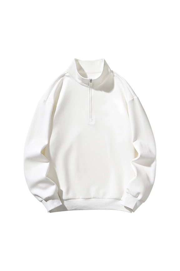 Plus Size Sweatshirts for Men Long Sleeve Standing Collar Half Zipper Pullover Sweatshirt Fall Loose Casual Workout Tops