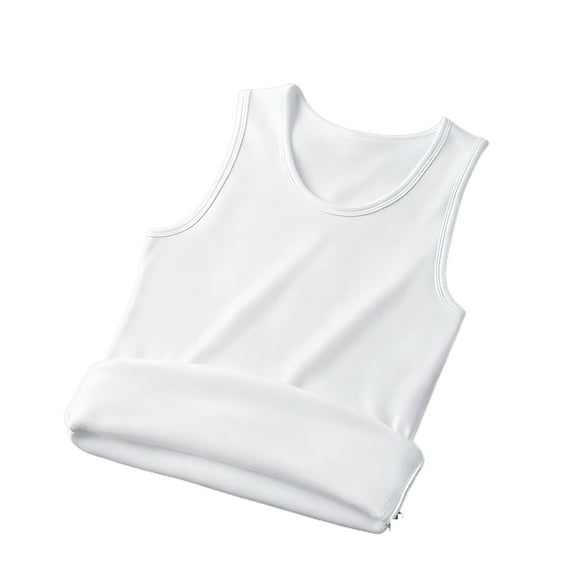 Kovlvoll Plus Size Tank Tops Men Winter Fleece Lined Thermal Warm Comfy Crewneck Sleeveless Camisole Base Layer Fitness Tanks Top