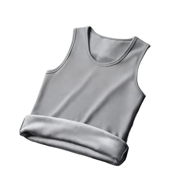 Kovlvoll Plus Size Tank Tops Men Winter Fleece Lined Thermal Warm Comfy Crewneck Sleeveless Camisole Base Layer Fitness Tanks Top