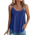 thumbnail image 1 of Kovlvoll Plus Size Tank Tops for Women Round Neck Sleeveless Suspenders Vests Solid Color Casual Fashion Summer Top, 1 of 6