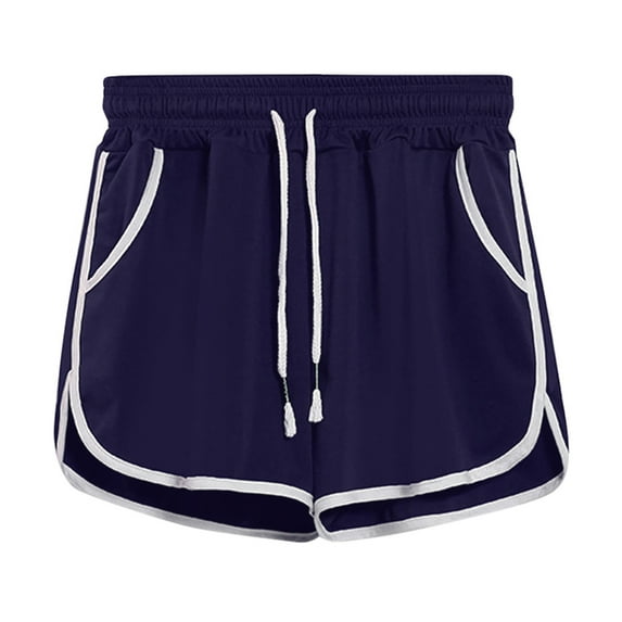Kovlvoll Running Shorts for Women Plus Size Elastic Drawstring High Waist Wide Leg Casual Athletic Workout Short Pants