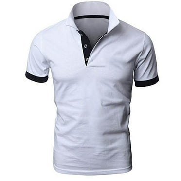 Kovlvoll Shirts for Men Summer Plus Size Solid Color Button V Neck Short Sleeve Shirt Loose Casual Tops