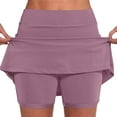 thumbnail image 1 of Kovlvoll Shorts for Women Plus Size Elastic Mid-Waist Casual Solid Color Shorts Bottom Skirt Pants, 1 of 5
