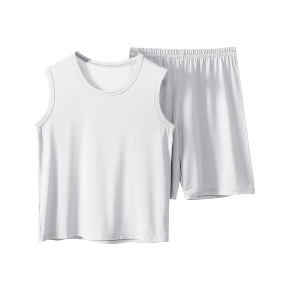Kovlvoll Summer Clothes Outfits for Toddler Boy Girl Crewneck Sleeveless Tank Tops with Short Pants 2 Piece Set Pajamas