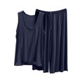 thumbnail image 1 of Kovlvoll Summer Pajamas Sets for Women V Neck Sleeveless Tank Tops with Wide Leg Capris Comfy Loungewear 2 Piece Outfits, 1 of 3