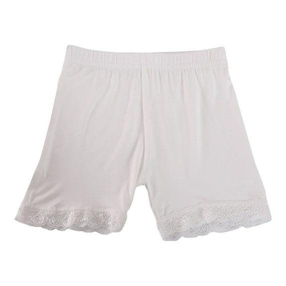 Kovlvoll Summer Shorts for Baby Girls Elastic Waisted Lace Patchwork Leggings Cotton Solid Color Loungewear Short Pants