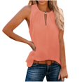thumbnail image 1 of Kovlvoll Summer Tank Tops for Women Summer Casual Sleeveless Keyhole Neck Solid Color Lightweight Comfy Shirts Tanks, 1 of 6