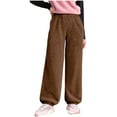 thumbnail image 1 of Kovlvoll Teen Girls Clothes Winter Sherpa Pants High Elastic Waisted Cinch Bottom Pant Fuzzy Fleece Lined Thick Warm Homewear Trousers, 1 of 7