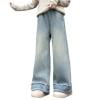 thumbnail image 1 of Kovlvoll Teen Girls' Jeans Long Pants Straight Leg Elastic Waist Casual Denim Pant with Pockets, 1 of 7