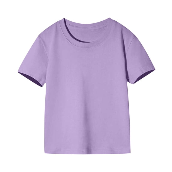 Kovlvoll Toddler Baby Boys Girl Clothes Base T Shirts Comfort Solid Color Short Sleeve Crew Neck Cotton Tops