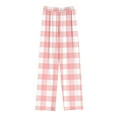thumbnail image 1 of Kovlvoll Toddler Baby Clothes Girls Boy Plaid Pants Wide Leg Elastic High Waisted Loose Lounge Pajamas Pant with Pockets, 1 of 3