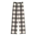 thumbnail image 1 of Kovlvoll Toddler Baby Clothes Girls Boy Plaid Pants Wide Leg Elastic High Waisted Loose Lounge Pajamas Pant with Pockets, 1 of 3