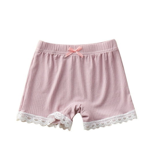 Kovlvoll Toddler Baby Clothes for Girls Summer Lounge Pajama Shorts Solid Color Bow Knot Elastic Waist Cotton Leggings