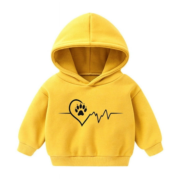 Kovlvoll Toddler Baby Girl Clothes Infant Sweatshirts Hooded Long Sleeve Unisex Kids Fall Casual Printed Pullover Tops