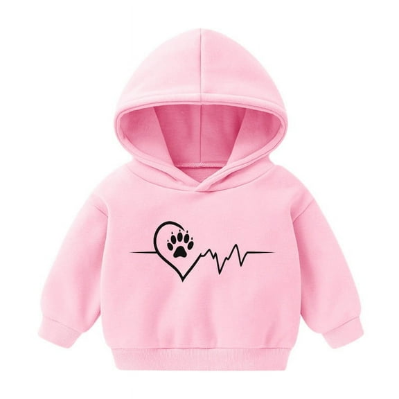 Kovlvoll Toddler Baby Girl Clothes Infant Sweatshirts Hooded Long Sleeve Unisex Kids Fall Casual Printed Pullover Tops