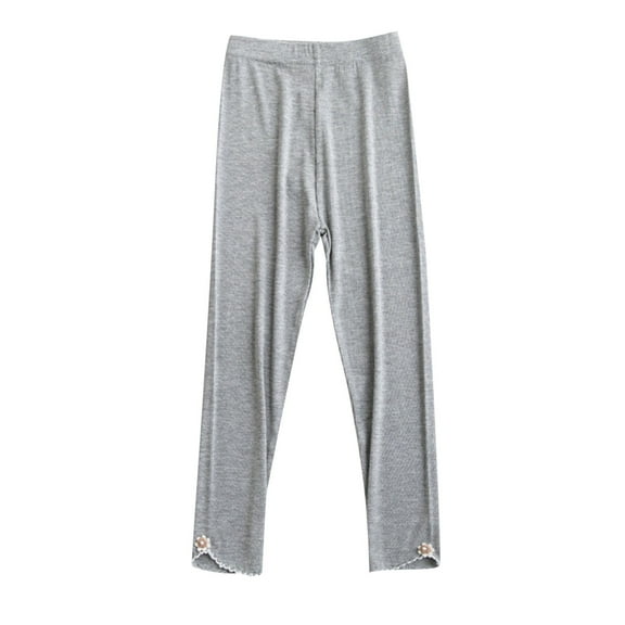 Kovlvoll Toddler Baby Girls Clothes Pajamas Pants Elastic High Waist Cotton Comfy Home Wear Teen Leggings 4-15 Years