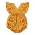 thumbnail image 1 of Kovlvoll Toddler Baby Girls Clothes Rompers Summer Fashion Cotton Linen Ruffles Sleeveless Backless Short Jumpsuits, 1 of 7