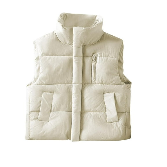 Kovlvoll Toddler Baby Winter Puffer Vests Zip up High Neck Sleeveless Jacket Thick Warm down Jackets Waistcoat with Pockets