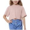 thumbnail image 1 of Kovlvoll Toddler Girl Clothes Short Sleeve Shirts Baby Girls Summer Crewneck Casual T-Shirt Solid Color Loose Tops, 1 of 7