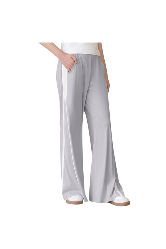 Toddler Girls Boys Clothes Elastic Waisted Wide Leg Side Split Loose Casual Baby Girl Trousers with Pockets