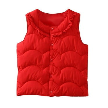 Kovlvoll Toddler Kids Girls Clothes Warm Vests Crew Neck Sleeveless Button up Cardigan Fleece Lined Thermal Waistcoat