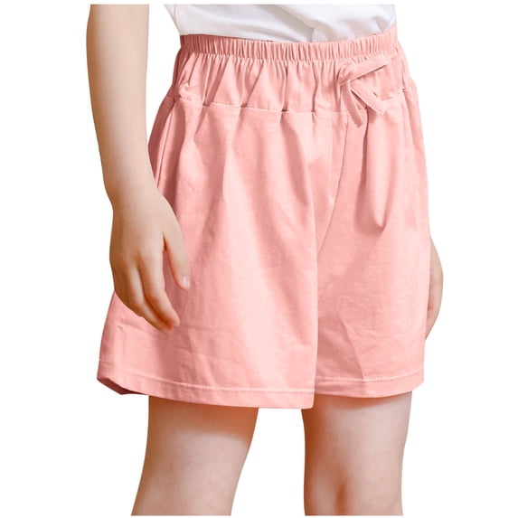 Kovlvoll Unisex Baby Clothes Summer Shorts Solid Color Bow Elastic Waisted Casual Wide Leg Sports Shorts for Kids