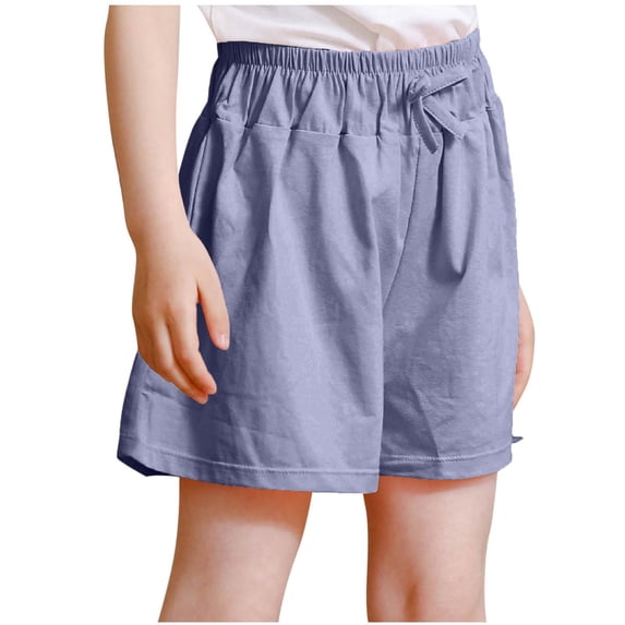 Kovlvoll Unisex Baby Clothes Summer Shorts Solid Color Bow Elastic Waisted Casual Wide Leg Sports Shorts for Kids