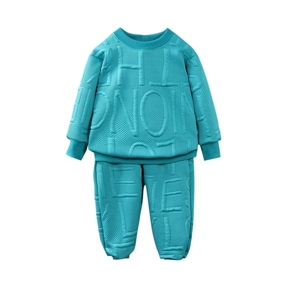 Kovlvoll Unisex Boys Girl 2 Piece Sets Long Sleeve Crewneck Sweatshirts with Cinch Bottom Sweatpants Toddler Sweatsuit