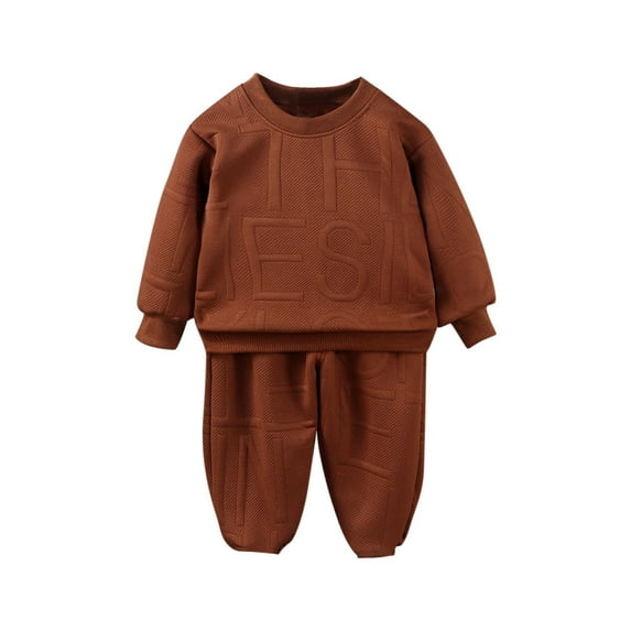 Kovlvoll Unisex Boys Girl 2 Piece Sets Long Sleeve Crewneck Sweatshirts with Cinch Bottom Sweatpants Toddler Sweatsuit