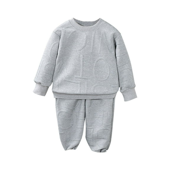 Kovlvoll Unisex Boys Girl 2 Piece Sets Long Sleeve Crewneck Sweatshirts with Cinch Bottom Sweatpants Toddler Sweatsuit