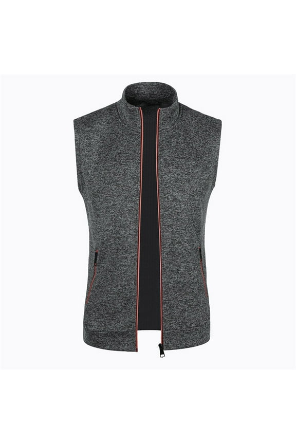 Vests for Men Zip up Standing Collar Sleeveless Jackets Fall Fleece Loose Casual Outdoor Outerwear Jacket with Pockets