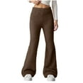 thumbnail image 1 of Kovlvoll Winter Sherpa Flare Pants for Women High Elastic Waisted Fuzzy Fleece Lined Thick Warm Comfy Homewear Pajamas Pant, 1 of 7